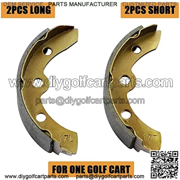 Club Car Brake Shoes Golf Cart for DS G&E 1995-up (Automatic Adjust)& Precedent 1018232-01 Golf Cart Replacement Brake Shoe Pads (2 Short & 2 Long) - Image 2