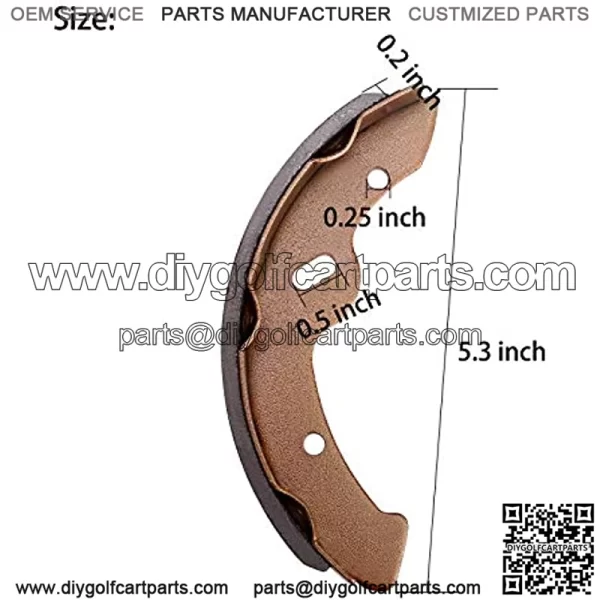 Golf Cart 4Pcs Brake Shoes Fits for E-Z-GO G&E 1997-Up, Electric 1996 TXT and RXV Gas 2008-Up; Fit for Yamaha G14,G16 & G19 G&E 1993-up 27943G01 70794G01 - Image 4