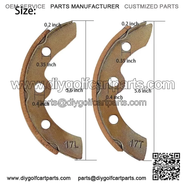 Golf Cart Brake Shoes for Club Car DS Precedent 95-up 101823201, EZGO 86-95 - Image 2
