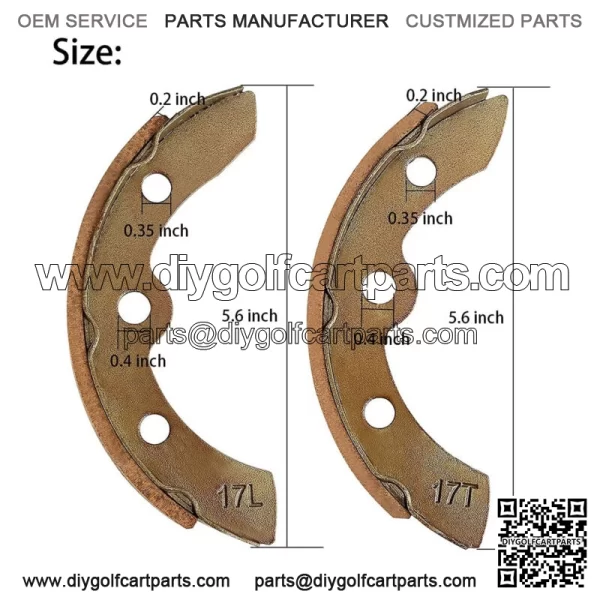 Golf Cart Brake Shoes Fit 1995-up Club Car DS and Precedent 1018232-01 - Image 2