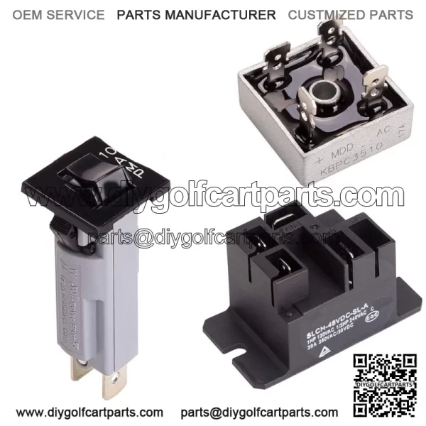Golf Cart Battery Charger Repair Kit for Club Car 48V Powerdrive 1 & 2 Charger