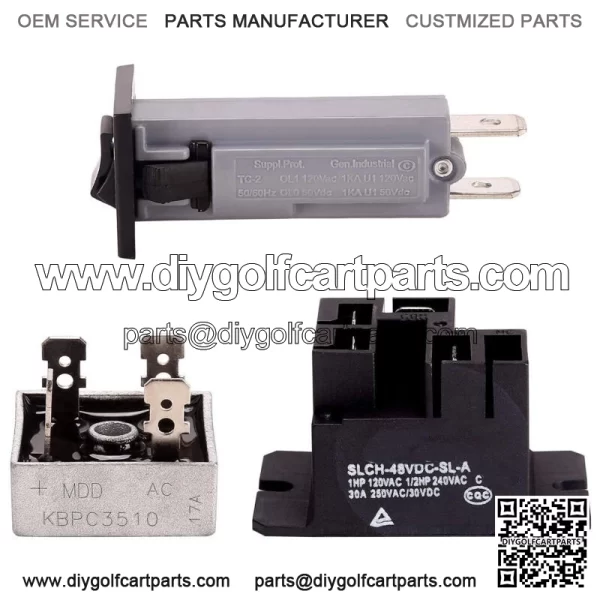 Golf Cart Battery Charger Repair Kit for Club Car 48V Powerdrive 1 & 2 Charger - Image 3