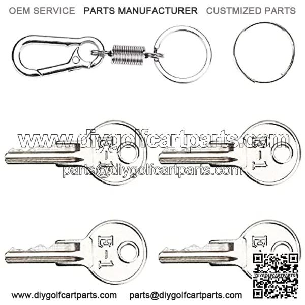 4 Pack Golf Cart Ignition Keys for EZGO 1976-up Gas & Electric, OEM: 17063-G1 - Image 3