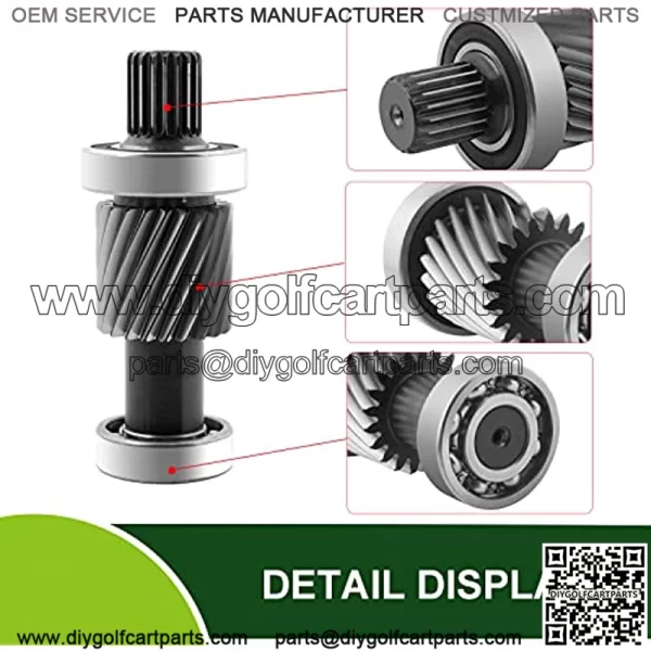EZGO TXT Input Shaft Kit for 1988-1990 & 1994-up Electric Golf Cart Models, 19 Splines/21 Tooth, 1.5" Diameter Gear, Replaces OEM # 26926-G01, 26926G01, 28095-G01, 28095G01, 612556 - Image 2