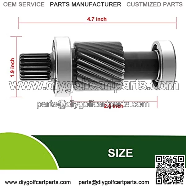 EZGO TXT Input Shaft Kit for 1988-1990 & 1994-up Electric Golf Cart Models, 19 Splines/21 Tooth, 1.5" Diameter Gear, Replaces OEM # 26926-G01, 26926G01, 28095-G01, 28095G01, 612556 - Image 5