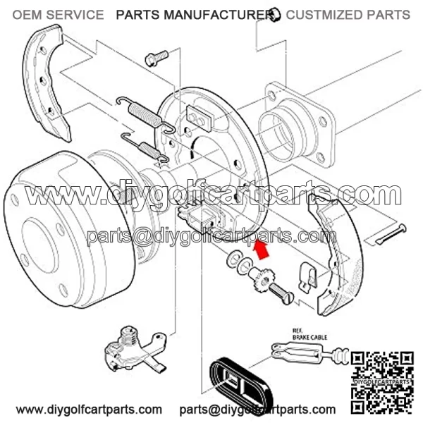 Golf Cart Brake Assembly for 1995-Up Club Car DS and Precedent, Passenger & Driver Side Rear Brake Cluster for Club Car Golf Carts 101823301 103380202 (Driver Side and Passenger Side) - Image 2