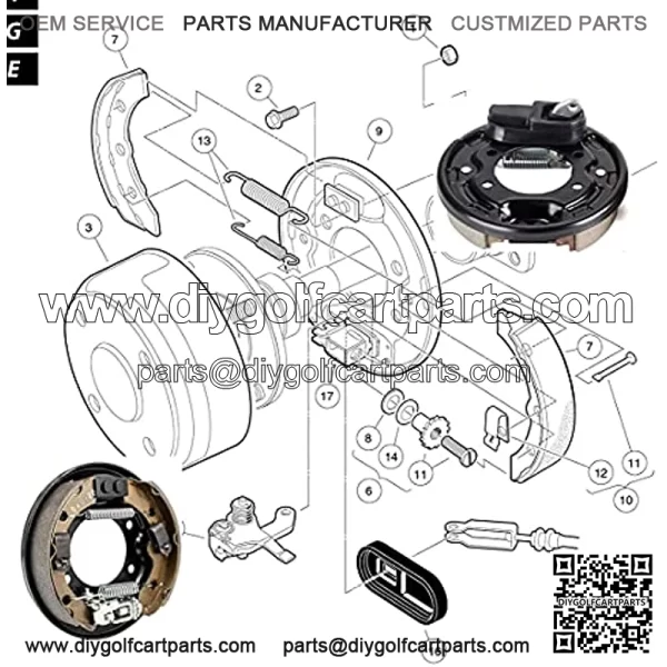 Dr.Acces Golf Cart Club Car Brake Assembly,Rear Brake Cluster for Club Car DS and Precedent 1995 UP OEM#101823301 103380202 - Image 4