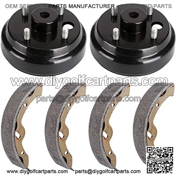 Golf Cart Brake Maintenance Kit for 1996-2008 Electric EZGO TXT,Include Brake Drums & Brake Shoes# 19186G1, 70794G01, 70795G01