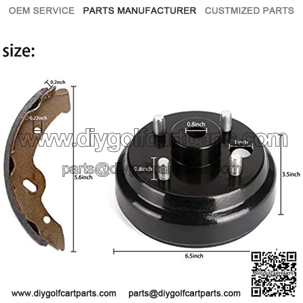 Golf Cart Brake Maintenance Kit for 1996-2008 Electric EZGO TXT,Include Brake Drums & Brake Shoes# 19186G1, 70794G01, 70795G01 - Image 2