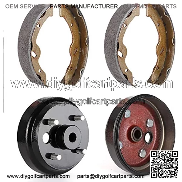 Golf Cart Brake Maintenance Kit for 1996-2008 Electric EZGO TXT,Include Brake Drums & Brake Shoes# 19186G1, 70794G01, 70795G01 - Image 3
