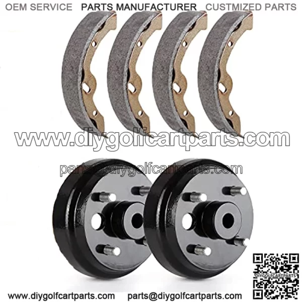 Golf Cart EZGO Brake Maintenance Kit for 1997-Up Electric EZGO TXT PDS,Incl. Brake Hub Drums & Brake Pads/Shoes, OEM# 19186G1, 70794G01, 70795G01, 27943G01(NOT FIT Gas Models)