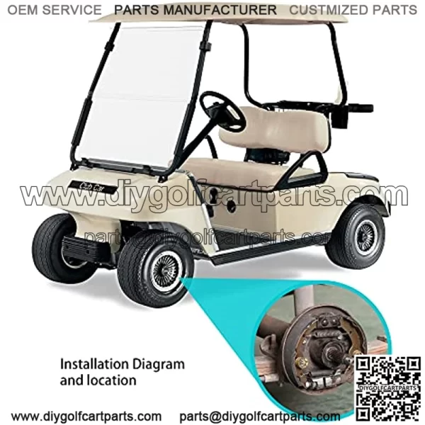 Golf Cart Brake Assembly, Rear Brake Cluster Driver Side & Passenger Side fit Club Car DS & Precedent 1995-Up,EZGO 1982-Up,Yamaha 1982-2006, OEM# 101823301, 103380202, 17081G1, J17-27209-00 - Image 2