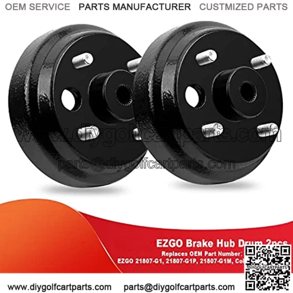 Golf Cart Brake Hub Drum w/30 Teeth Die Casting Fine Splined for EZGO 1991-up 4 Cycle Gas Models, Replaces OEM # 21807-G1, 21807G1, 41843-94 - 2 Pcs - Image 3