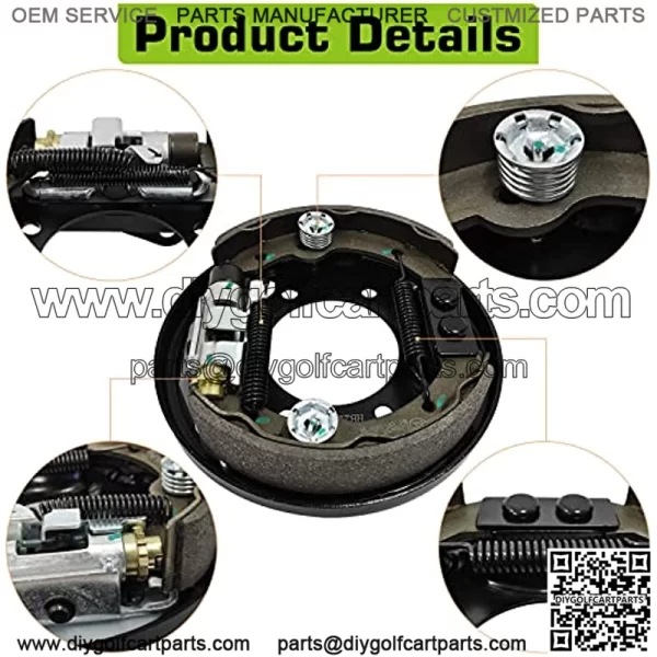 Golf Cart Brake Assembly for EZGO TXT PDS and Yamaha G14 G16 G19 G20 G21 G22, Driver and Passenger Side Brake Assembly Include EZGO TXT Brakes Shoes, OEM# 70998-G01 70998-G02 - Image 5