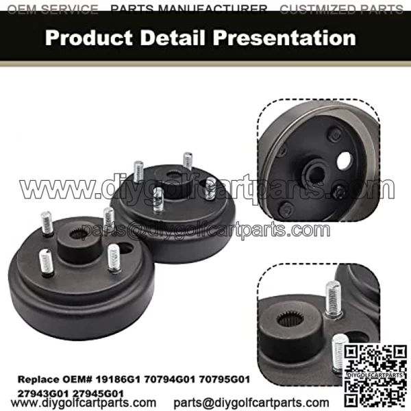 Golf Cart Brake Drums & Brake Shoes Deluxe Maintenance Kit for Electric EZGO TXT 1996-2008 Replace OEM# 19186G1 70794G01 70795G01 27943G01 27945G01 - Image 3