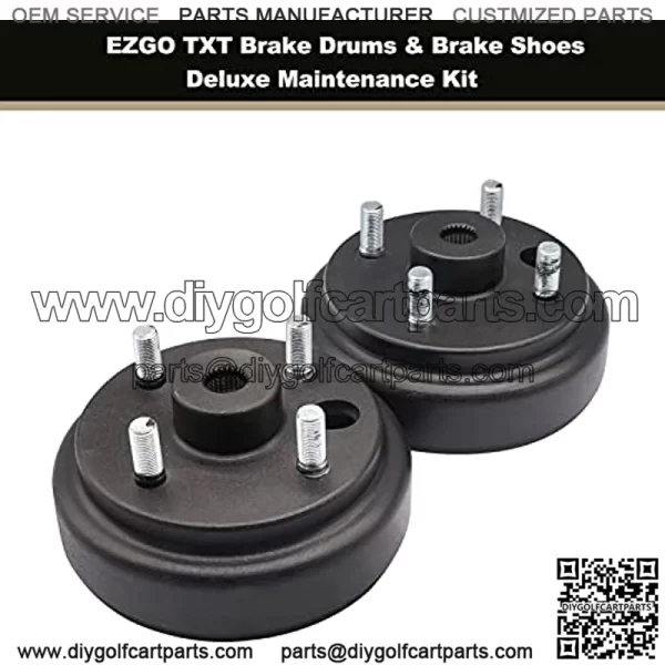 Golf Cart Brake Drums & Brake Shoes Deluxe Maintenance Kit for Electric EZGO TXT 1996-2008 Replace OEM# 19186G1 70794G01 70795G01 27943G01 27945G01 - Image 4