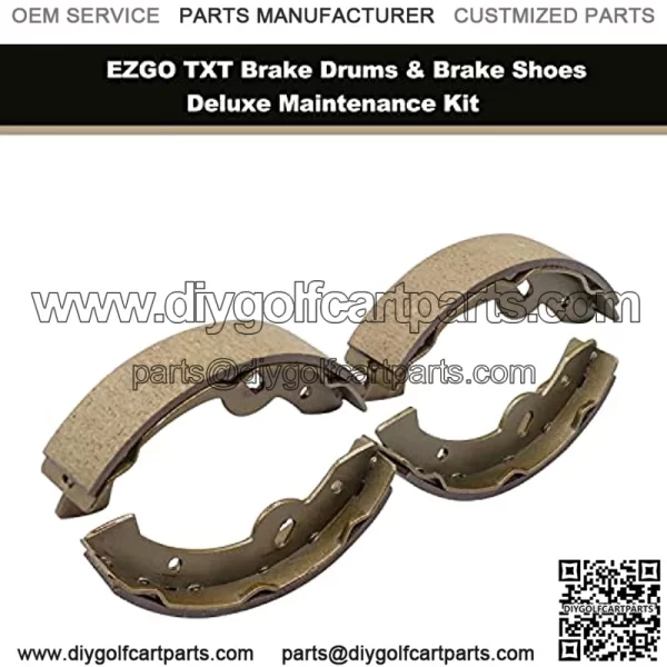 Golf Cart Brake Drums & Brake Shoes Deluxe Maintenance Kit for Electric EZGO TXT 1996-2008 Replace OEM# 19186G1 70794G01 70795G01 27943G01 27945G01 - Image 5