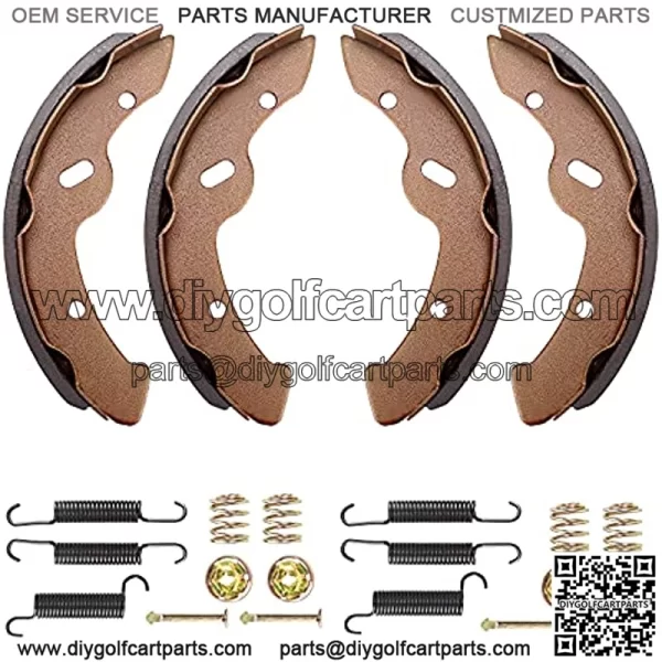 Golf Cart Brake Shoes & Brake Spring Kit Fits EZGO TXT Medalist 1997 UP, Workhorse 1996+, Yamaha G9-G22, Replace OEM 27943G01 27944G01 70795G01 JN6-F5331-01-00