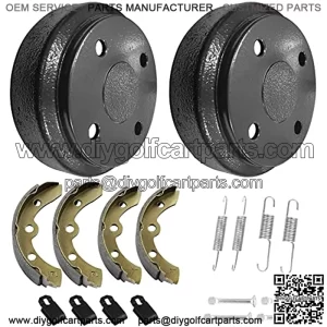 Club Car Golf Cart Brake Drums/Hub&Brake Shoes?Spring?Kit Fit Club Car DS 1995-Up&Precedent 2004-Up, Golf Cart Brake Maintenance Kit OEM#101791101 1018232-01 101816301
