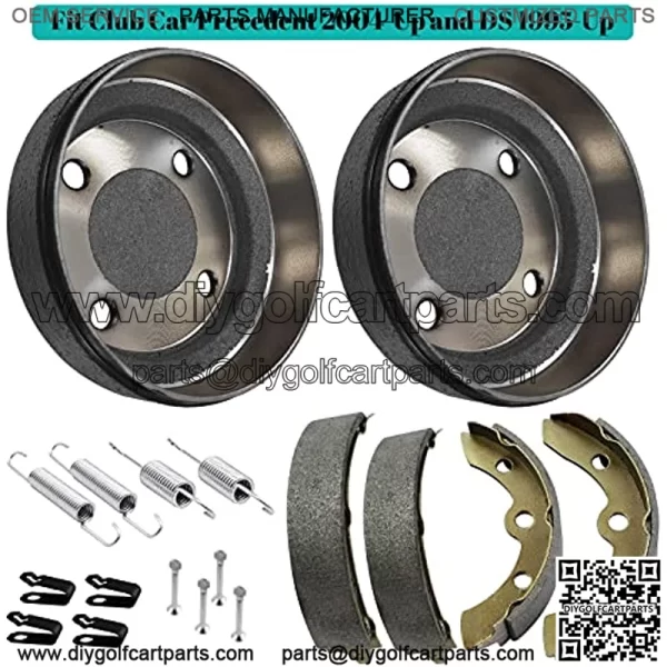 Club Car Golf Cart Brake Drums/Hub&Brake Shoes?Spring?Kit Fit Club Car DS 1995-Up&Precedent 2004-Up, Golf Cart Brake Maintenance Kit OEM#101791101 1018232-01 101816301 - Image 2