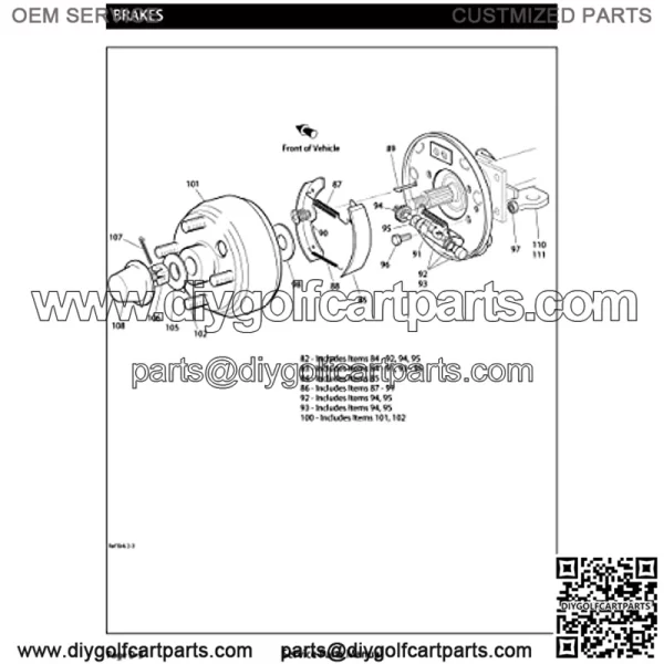 Golf Cart Brake Drum Hub Assembly for EZGO 1991-up with 4 Cycle Gas Engines, Replace OEM 21807-G1 21807G1 41843-94 - Image 2
