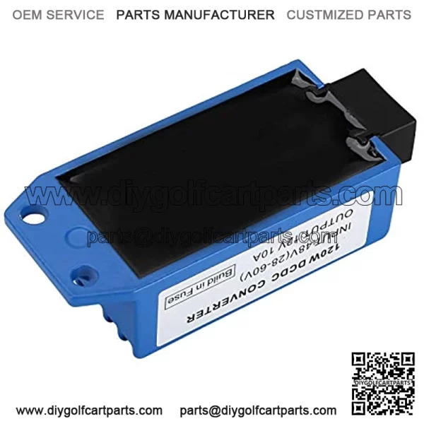 9.99MALL 48V(28-60V) to 12V Golf Cart Voltage Reducer Converter for Yamaha Club Car, 10 Amp 120 Watts Dual Power Source - Image 3