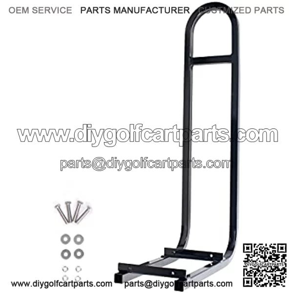 Golf Cart Rear Seat Safety Grab Bar Hand Rail Fits Club Car Yamaha Golf Car, One Solid Piece, Electrophoresis Treatment and Black Powder Coating Double Anti-Rust.