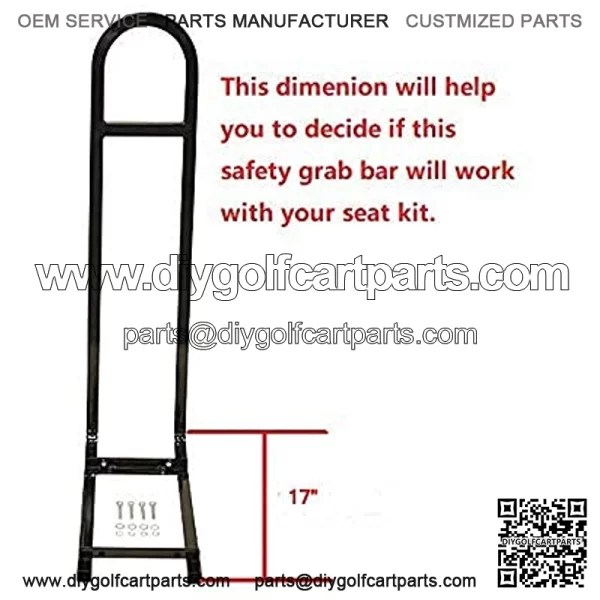 Golf Cart Rear Safety Grab Bar Fits Club Car, Yamaha, EZGO - Image 4