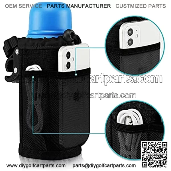 Accmor Bike Cup Holder, Bar Cup Holder, Universal Fabric Drink Cup Can Holder for Stroller, Bicycle, Wheelchair, , Trolleys, Motorcycle, ATV, Scooter, Boat, Golf Cart,Black - Image 2