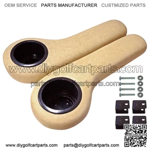 BEIGE Golf Cart Cup Holder Rear Seat Arm Rest Cushion (Fits , & Yamaha)