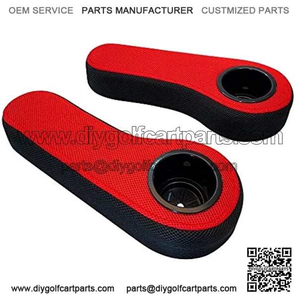 Golf Cart Rear Seat Arm Rest Cover Fits Golf Cart Rear Seat Arm Rest with Cup Holder for Club Car Yamaha, NOT The Entire Arm - Image 2
