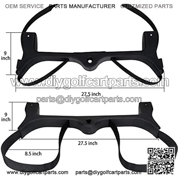 Golf Bag Attachment for 2004 and Up Club Car Precedent Gas & Electric Golf Carts 102504001, Golf Bag Holder Bracket Rack Assembly for Golf Cart Rear Seat(Not Include The Side Poles)- Black - Image 4