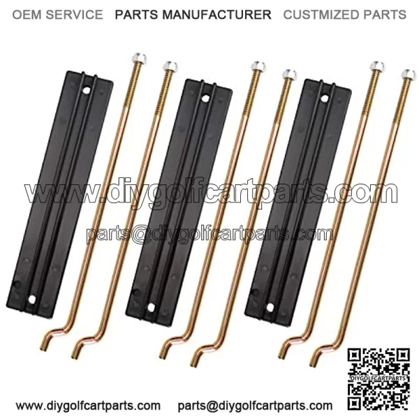 Golf Cart Battery Hold Down Retainer Plate with Rods Kit for Club Car DS and Carryall Electric 1998-2005