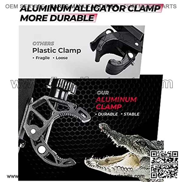 Large Boat Cup Holder, Oxford Fabric Drink Cup Can Holder with Upgrade Alligator Clamp for UTV, ATV, Scooter, Marine Boat, Wheelchair, Walker, Golf Cart, Stroller - Image 5