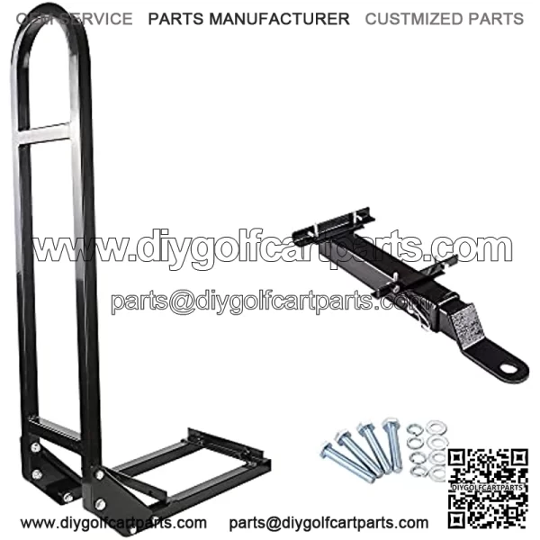 Universal Golf Cart Rear Safety Grab Bar & Trailer Hook Hitch kit Fits EZGO, Club Car, Yamaha