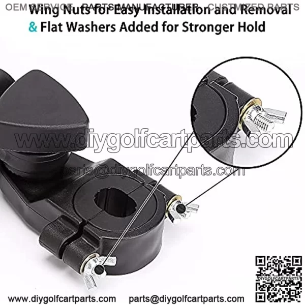 Universal 3 Wheel Golf Push Cart Umbrella Holder, Adjustable Angle, Umbrella Clip Mounting Attachment for Stroller Wheelchair - Image 2