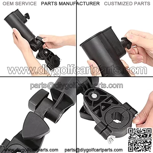 Universal 3 Wheel Golf Push Cart Umbrella Holder, Adjustable Angle, Umbrella Clip Mounting Attachment for Stroller Wheelchair - Image 4