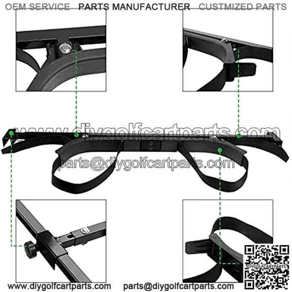 Golf Cart Bag Holder Bracket Attachment for Rear Seat - Fits EZGO Club Car Yamaha - No Drilling Required/Easy Disassemble Design - Image 2
