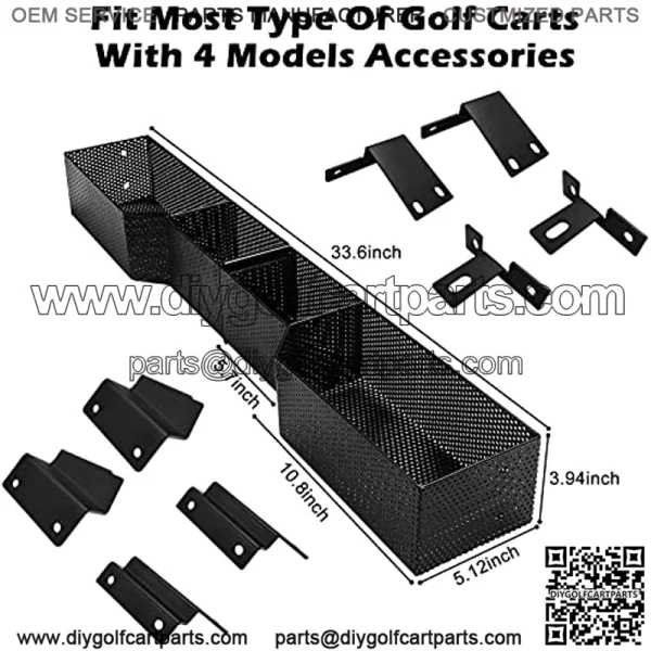 Golf Cart Front Inner Basket Dash Storage/Tray Organizer for EZGO TXT & RXV, Club Car DS & Precedent Golf Cart Inner Storage Utility and Durable Basket - Image 2
