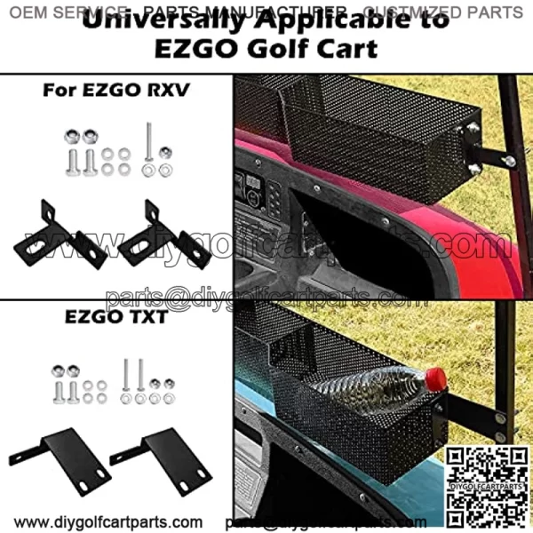 Golf Cart Front Inner Basket Dash Storage/Tray Organizer for EZGO TXT & RXV, Club Car DS & Precedent Golf Cart Inner Storage Utility and Durable Basket - Image 3
