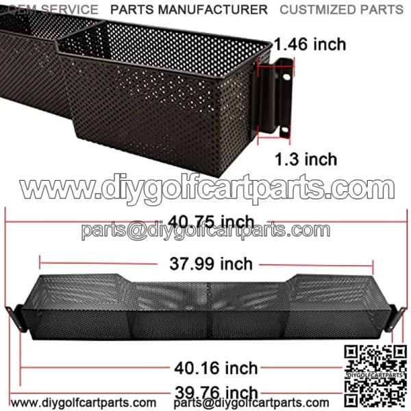 EZGO TXT Golf Cart Front Inner Basket Dash Storage/Tray Organizer - One Piece Solid Design - Image 4