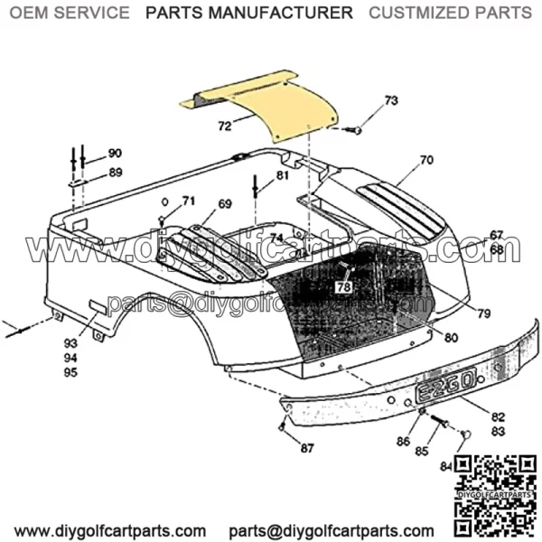 Golf Cart AccePanel AcceCover Fits EZGO TXT&Medalist Golf Carts 1994-2013, Replaces OEM# 71320-G01 - Image 2