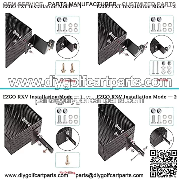 Golf Cart Front Inner Basket for EZGO TXT & RXV, Dash Storage/Tray Organizer Rack - Image 2