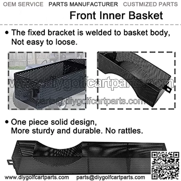 Golf Cart Front Inner Basket Dash Storage Tray Organizer for EZGO RXV 2008-up - One Piece Solid Design - Image 2