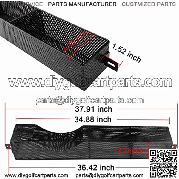 Golf Cart Front Inner Basket Dash Storage Tray Organizer for EZGO RXV 2008-up - One Piece Solid Design - Image 4