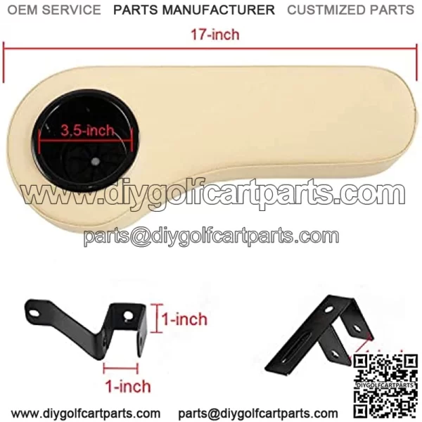 Golf Cart Armrest with Cup Holder, Golf Cart Rear Seat Cup Holder, Compatible with EZGO/Club Car/Yamaha, No Drilling, Sturdy Brackets and Assembly Tools - Image 3