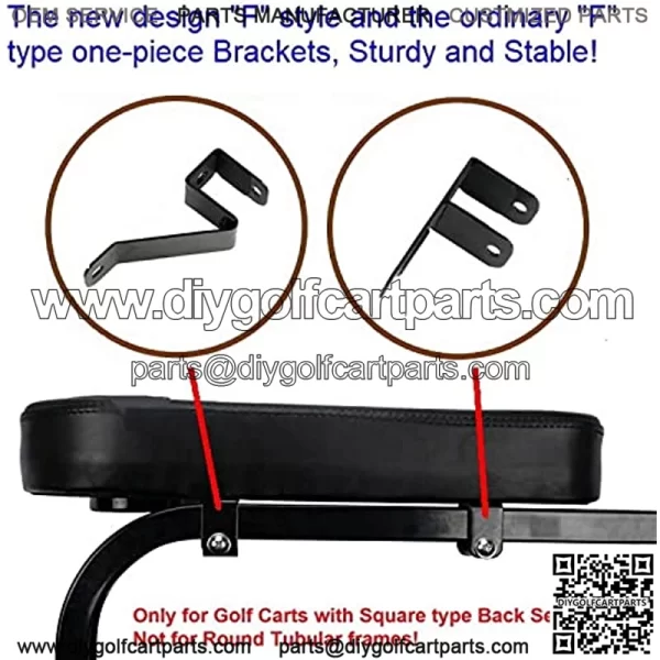 Golf Cart Armrest with Cup Holder, Golf Cart Rear Seat Cup Holder, Compatible with EZGO/Club Car/Yamaha, No Drilling, Sturdy Brackets and Assembly Tools - Image 4