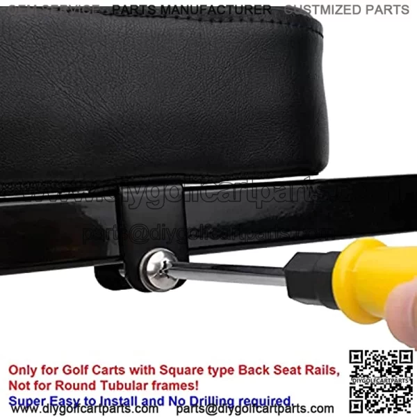 Golf Cart Armrest with Cup Holder, Golf Cart Rear Seat Cup Holder, Compatible with EZGO/Club Car/Yamaha, No Drilling, Sturdy Brackets and Assembly Tools - Image 5