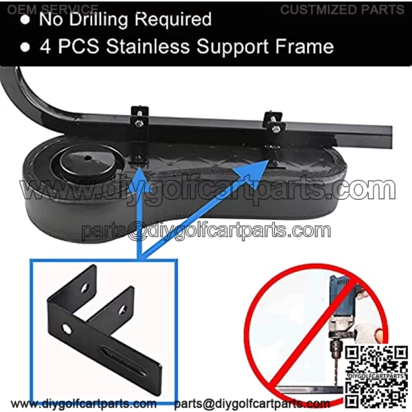 Golf Cart Armrest with Cup Holder for EZGO Club Car Yamaha - Upgrade Support Frame/No Drilling Required/Prevent Tilting/Better Load Bearing - Image 2