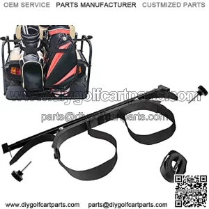 Golf Cart Bag Holder Bracket Attachment Fits EZGO Club Car Yamaha Rear Seat | No Drilling Required/Length Adjustable